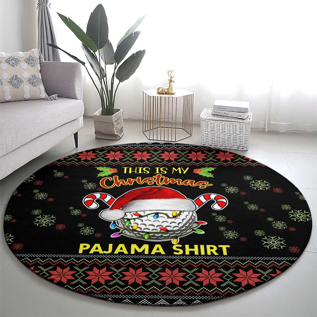 Golf Pajama Christmas Round Carpet Xmas Holiday Patterns - Wonder Print Shop