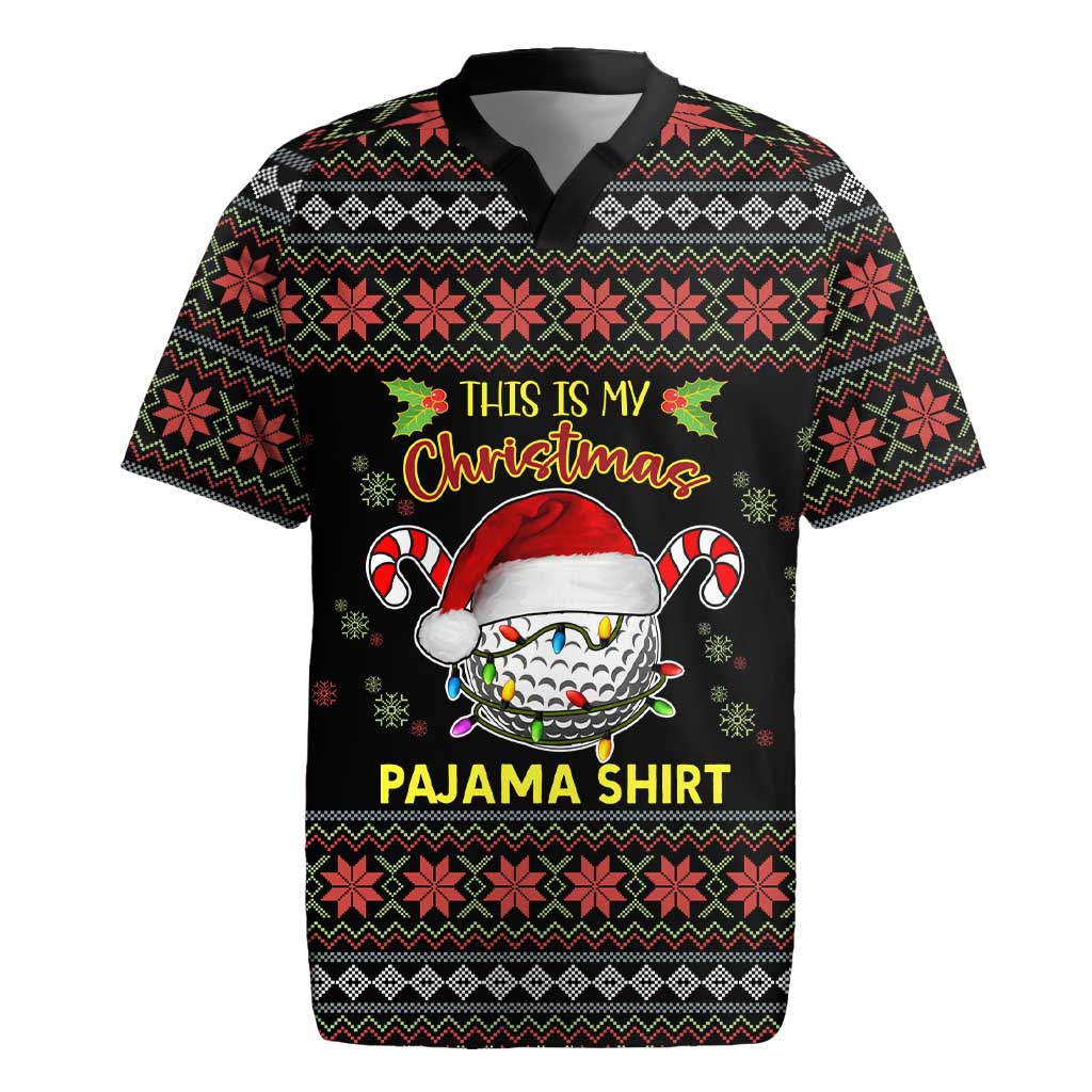 Golf Pajama Christmas Rugby Jersey Xmas Holiday Patterns - Wonder Print Shop