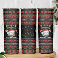 Golf Pajama Christmas Skinny Tumbler Xmas Holiday Patterns - Wonder Print Shop