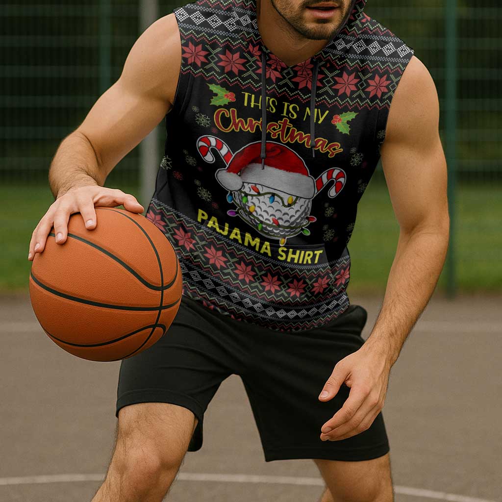 Golf Pajama Christmas Sleeveless Hoodie Xmas Holiday Patterns - Wonder Print Shop