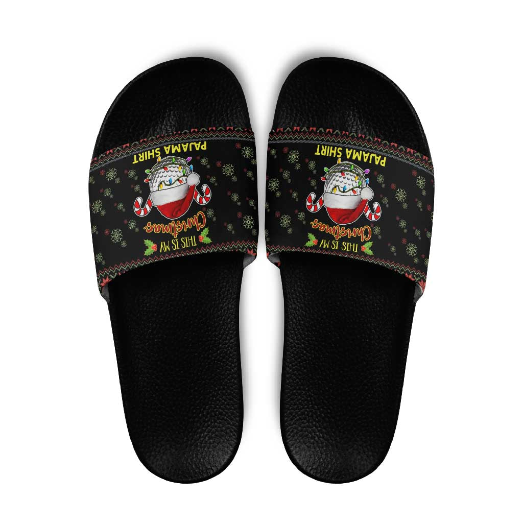 Golf Pajama Christmas Slide Sandals Xmas Holiday Patterns - Wonder Print Shop