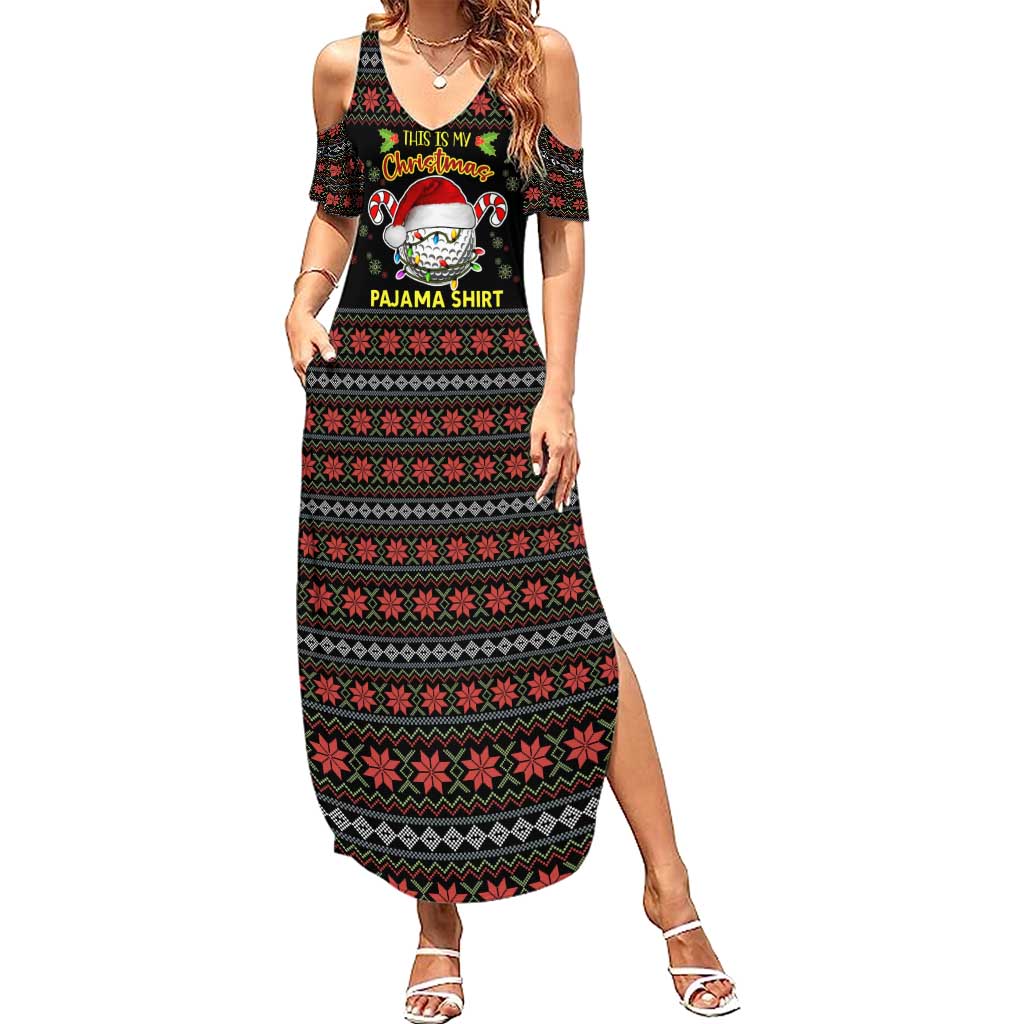 Golf Pajama Christmas Summer Maxi Dress Xmas Holiday Patterns - Wonder Print Shop