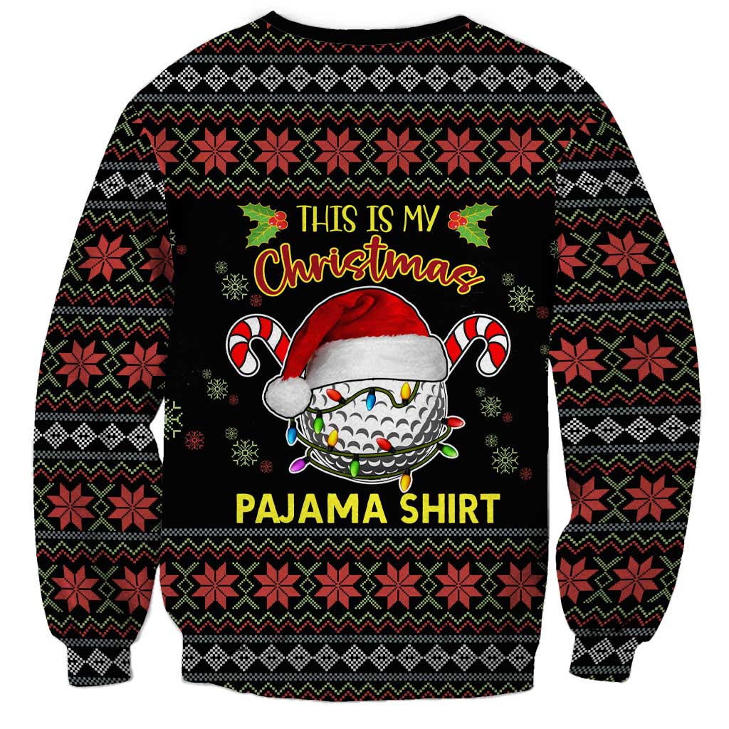 Golf Pajama Christmas Sweatshirt Xmas Holiday Patterns - Wonder Print Shop