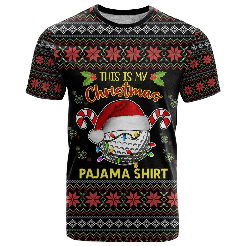 Golf Pajama Christmas T Shirt Xmas Holiday Patterns - Wonder Print Shop