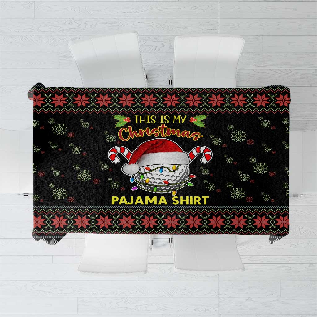 Golf Pajama Christmas Tablecloth Xmas Holiday Patterns - Wonder Print Shop