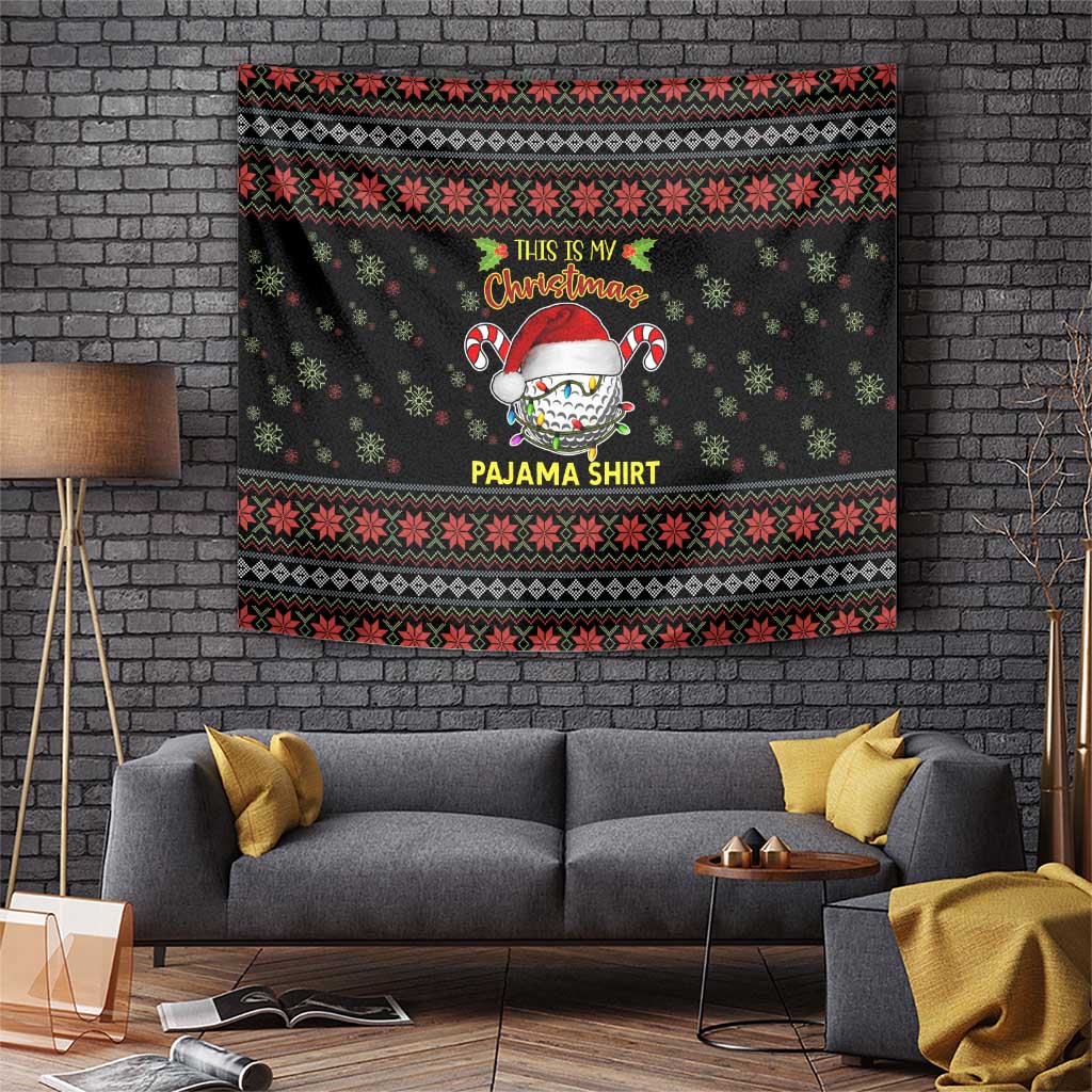 Golf Pajama Christmas Tapestry Xmas Holiday Patterns - Wonder Print Shop