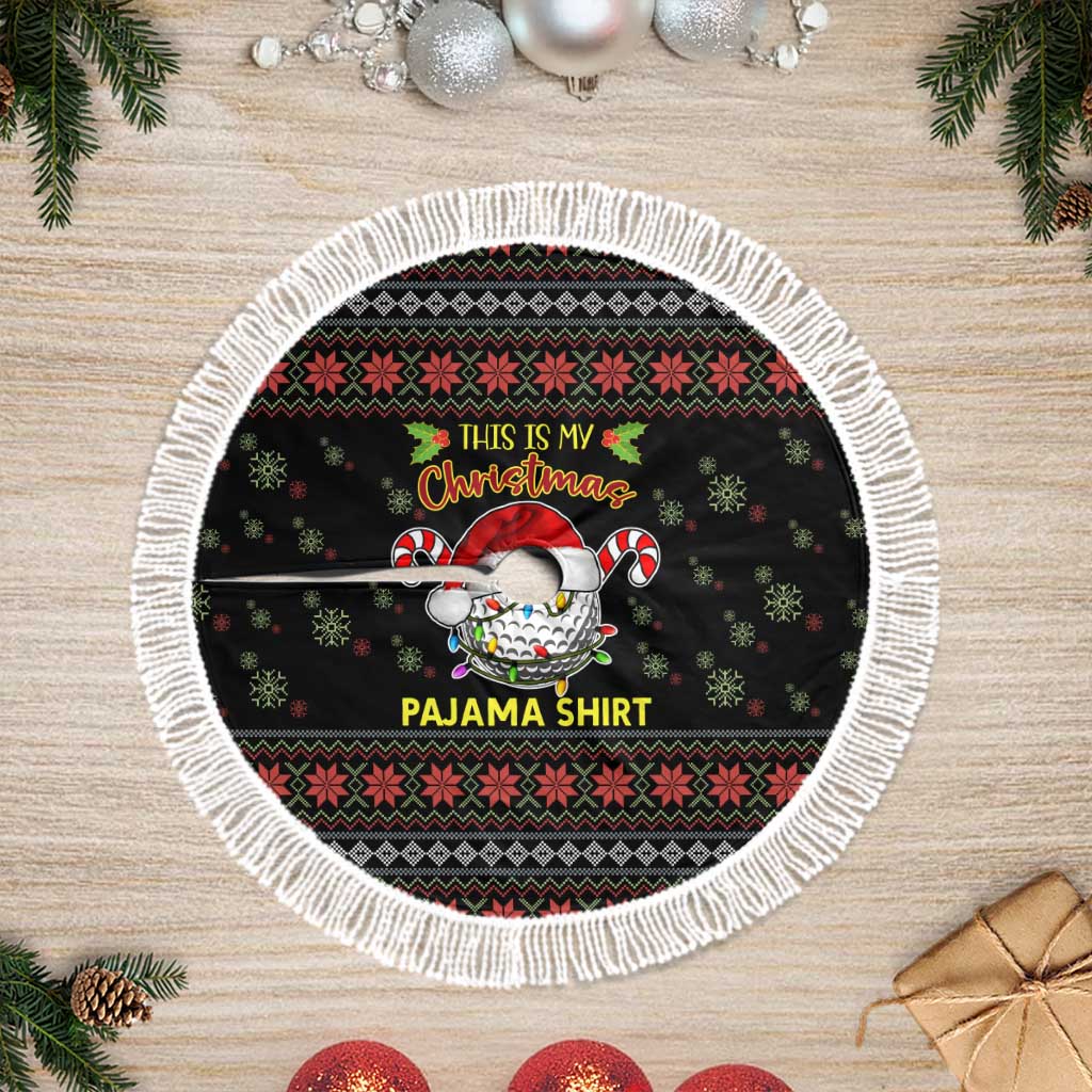 Golf Pajama Christmas Tree Skirt Xmas Holiday Patterns - Wonder Print Shop