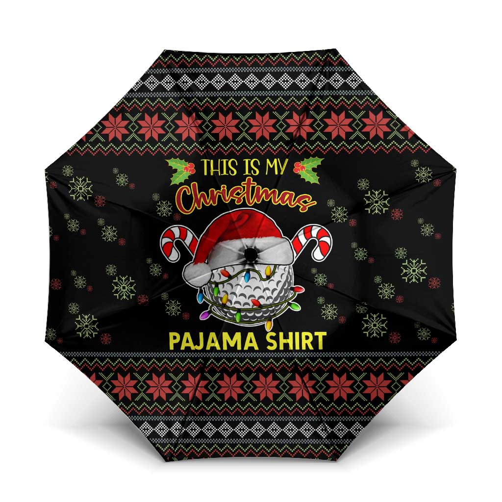 Golf Pajama Christmas Umbrella Xmas Holiday Patterns - Wonder Print Shop