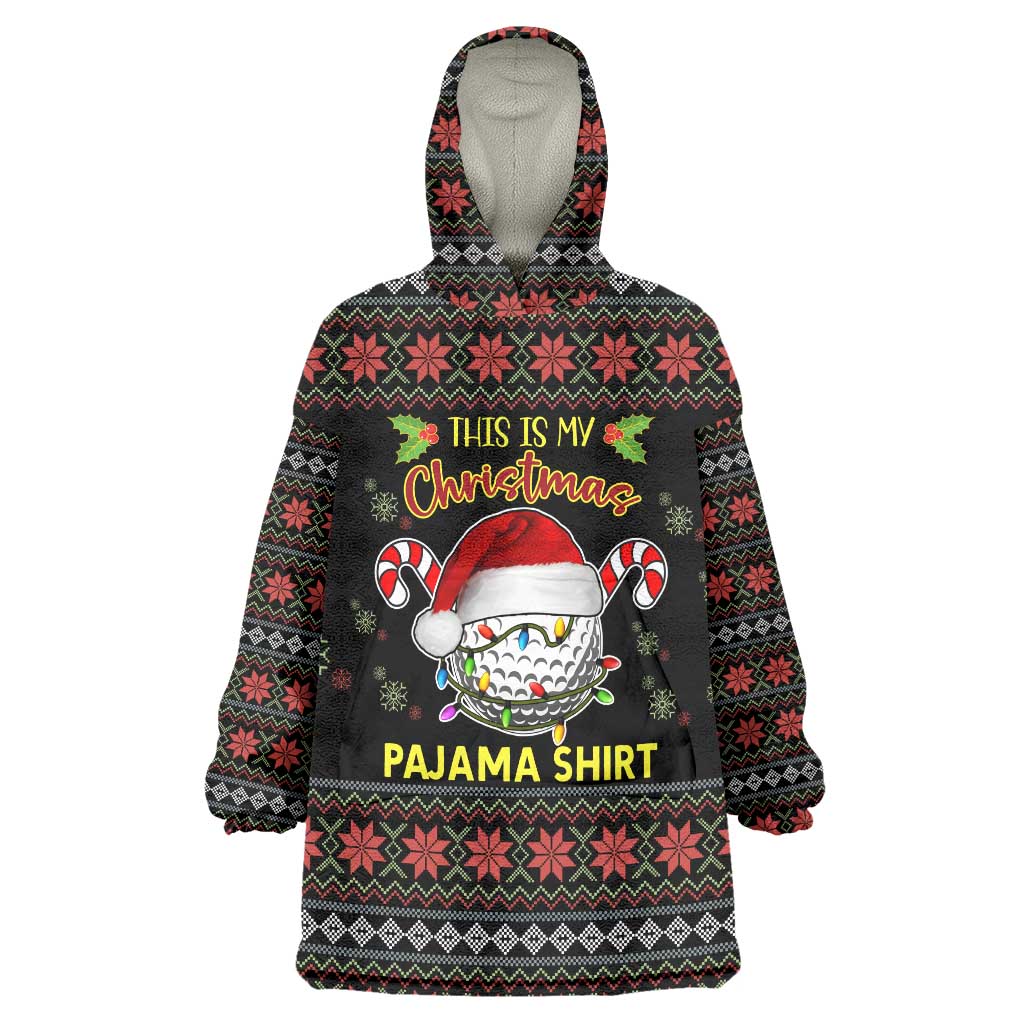 Golf Pajama Christmas Wearable Blanket Hoodie Xmas Holiday Patterns - Wonder Print Shop