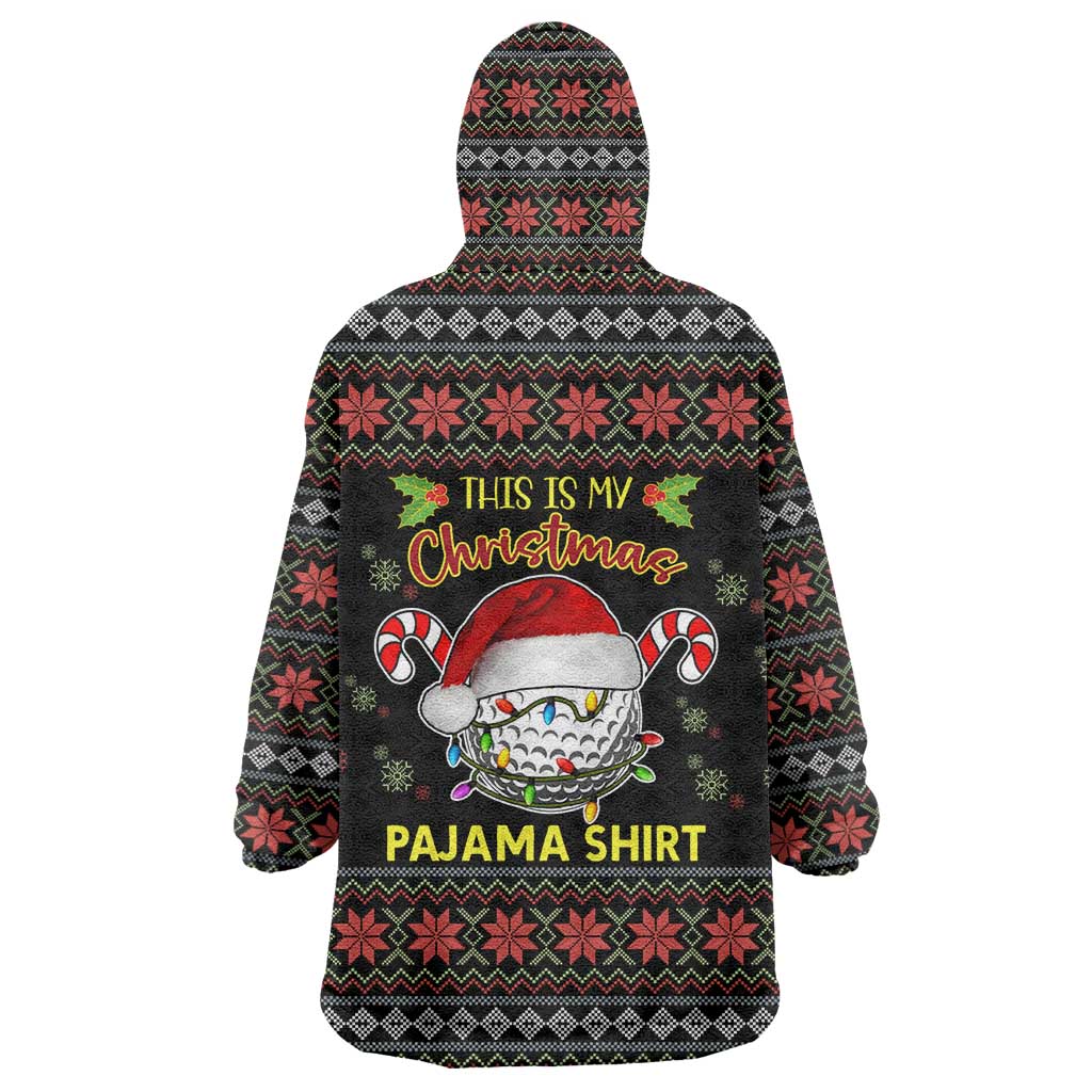 Golf Pajama Christmas Wearable Blanket Hoodie Xmas Holiday Patterns - Wonder Print Shop