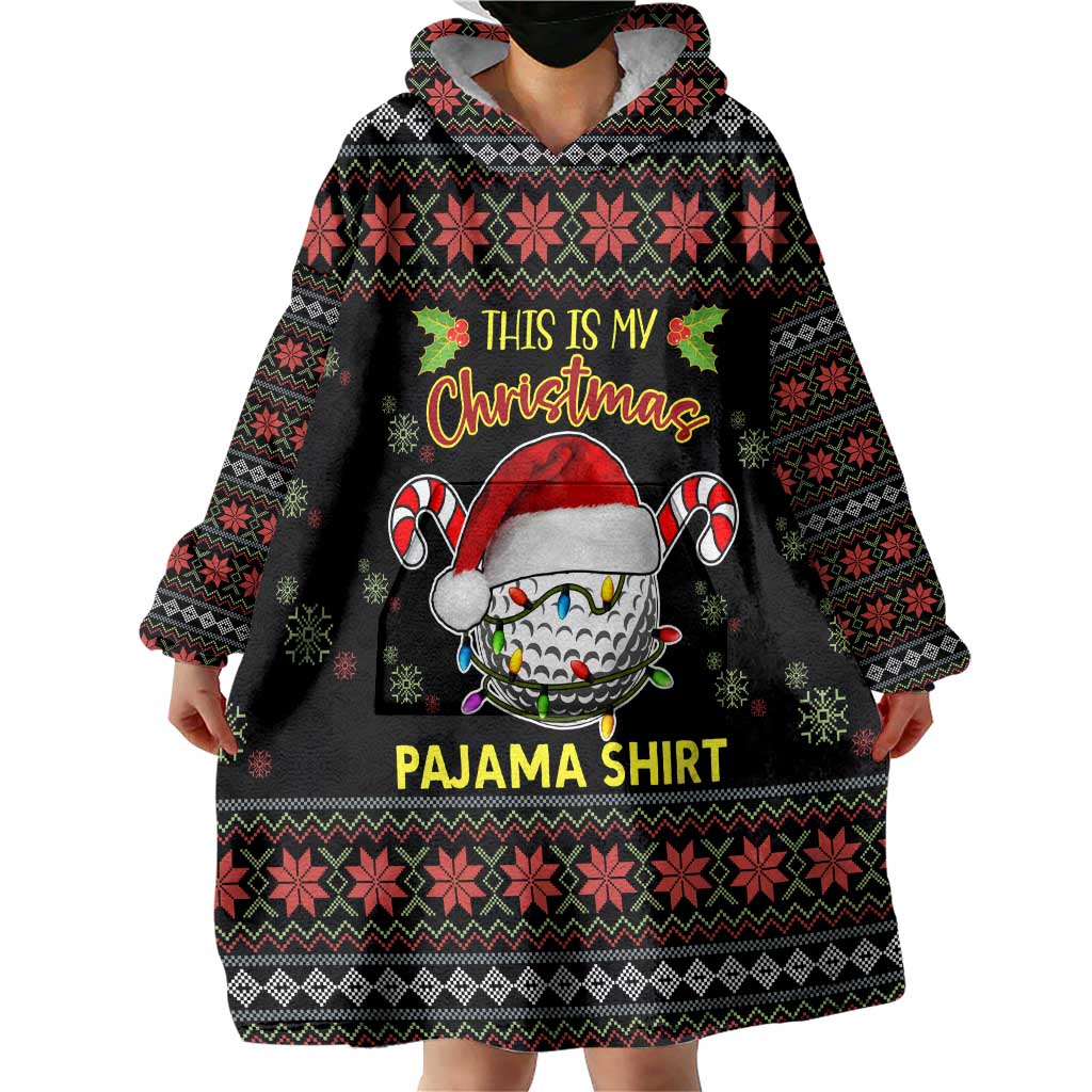 Golf Pajama Christmas Wearable Blanket Hoodie Xmas Holiday Patterns - Wonder Print Shop
