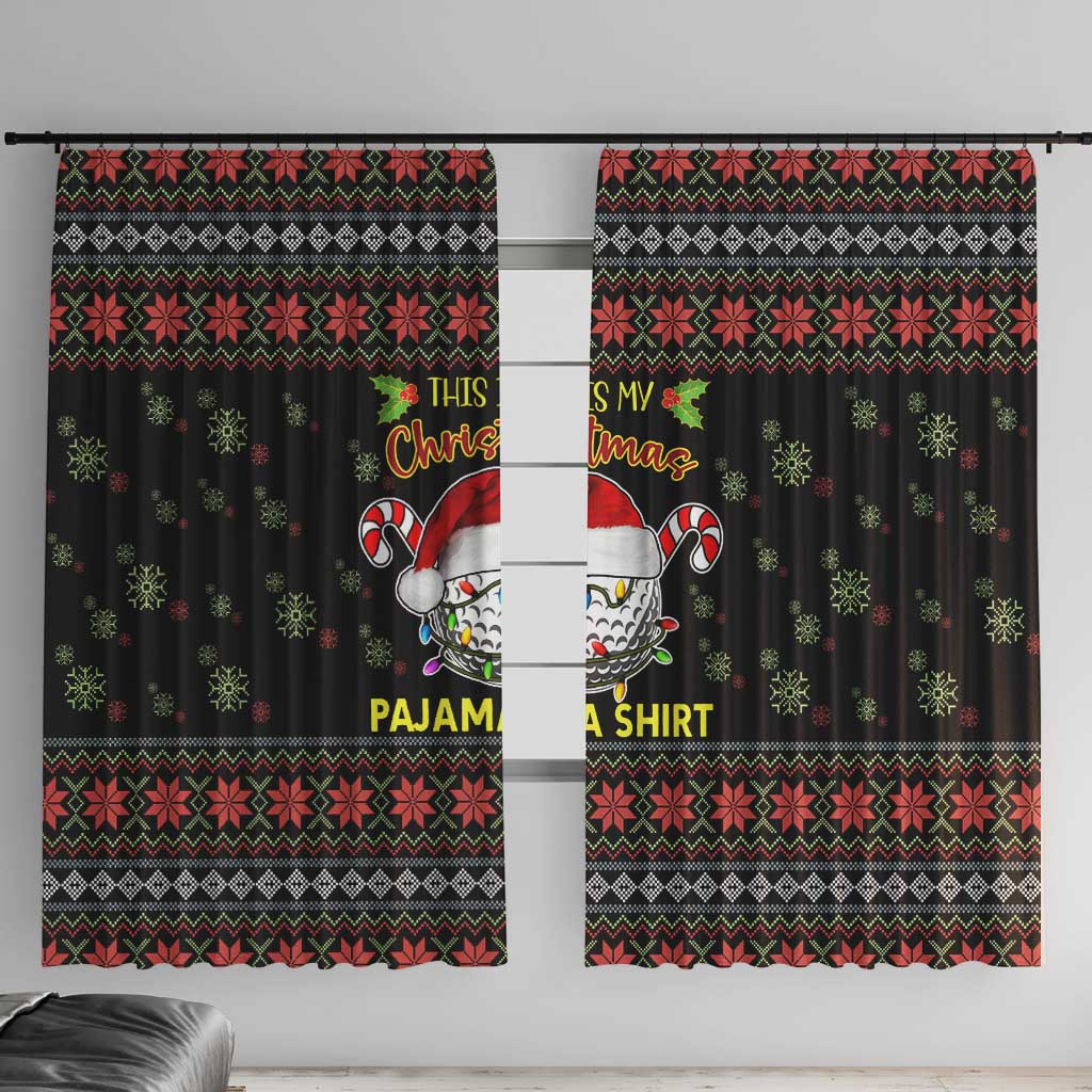 Golf Pajama Christmas Window Curtain Xmas Holiday Patterns - Wonder Print Shop