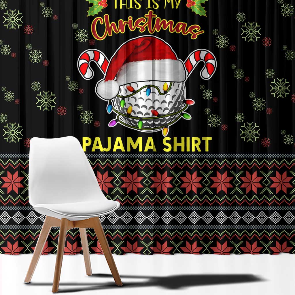 Golf Pajama Christmas Window Curtain Xmas Holiday Patterns - Wonder Print Shop