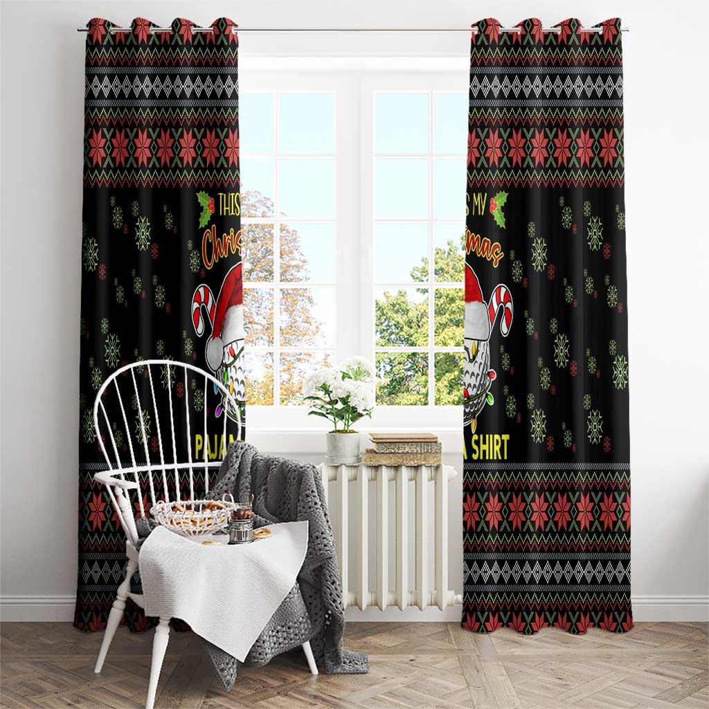 Golf Pajama Christmas Window Curtain Xmas Holiday Patterns - Wonder Print Shop