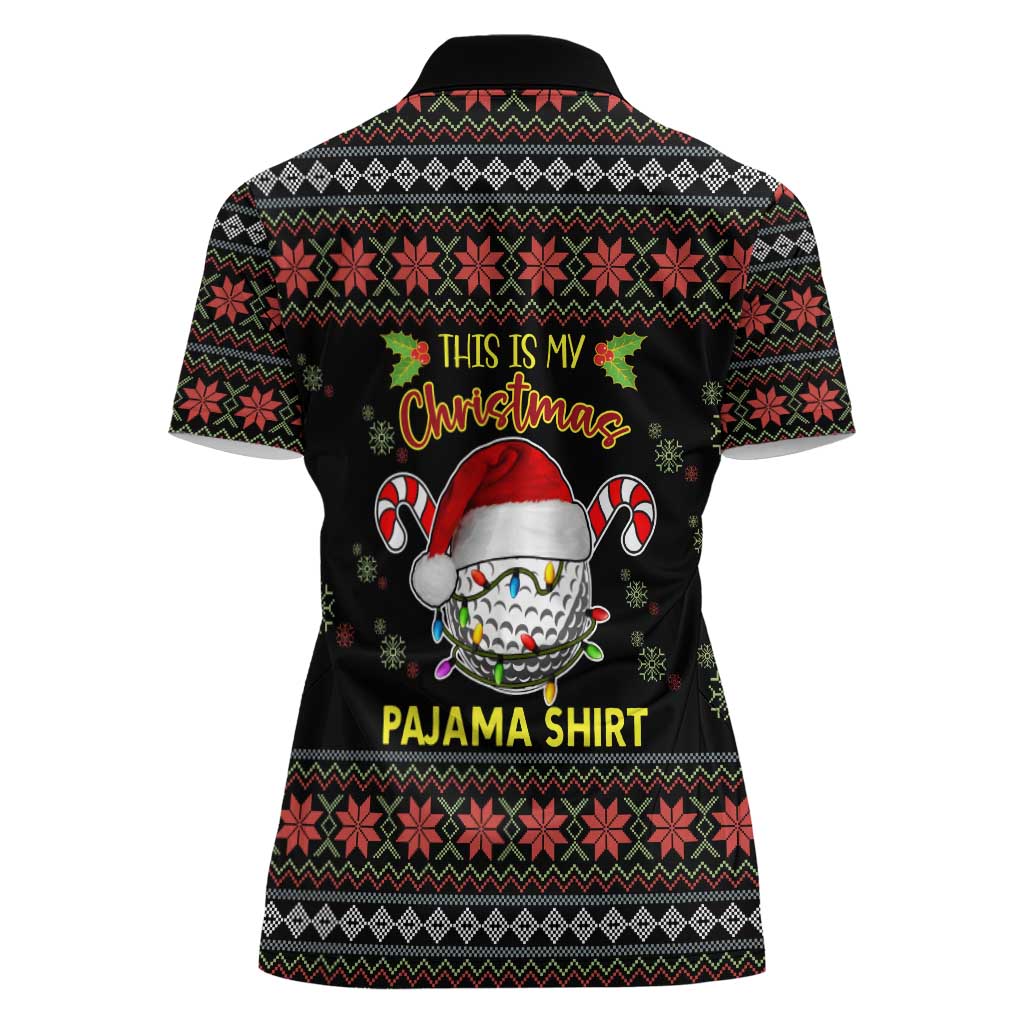 Golf Pajama Christmas Women Polo Shirt Xmas Holiday Patterns - Wonder Print Shop