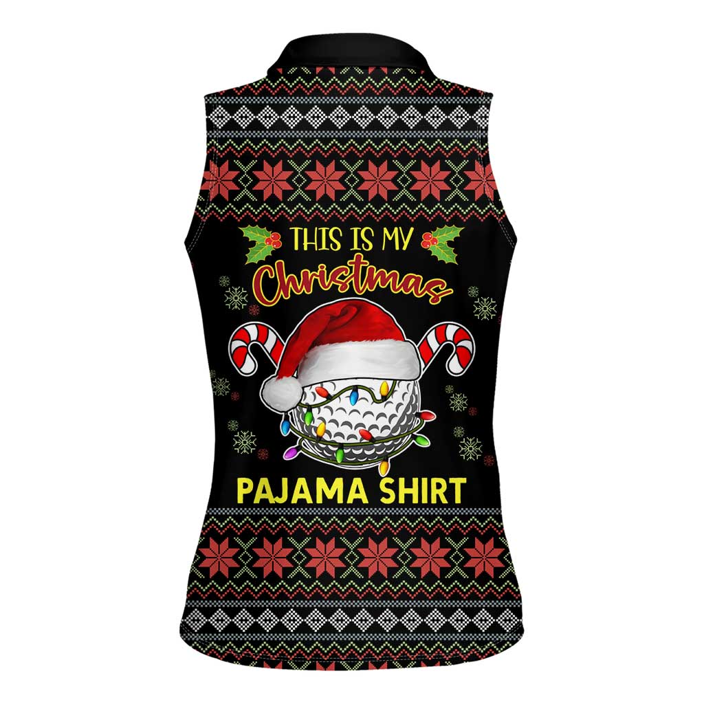 Golf Pajama Christmas Women Sleeveless Polo Shirt Xmas Holiday Patterns - Wonder Print Shop