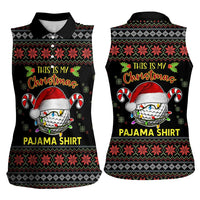 Golf Pajama Christmas Women Sleeveless Polo Shirt Xmas Holiday Patterns - Wonder Print Shop