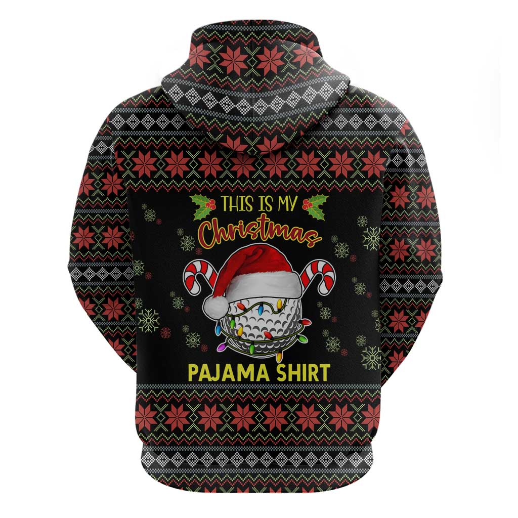 Golf Pajama Christmas Zip Hoodie Xmas Holiday Patterns - Wonder Print Shop