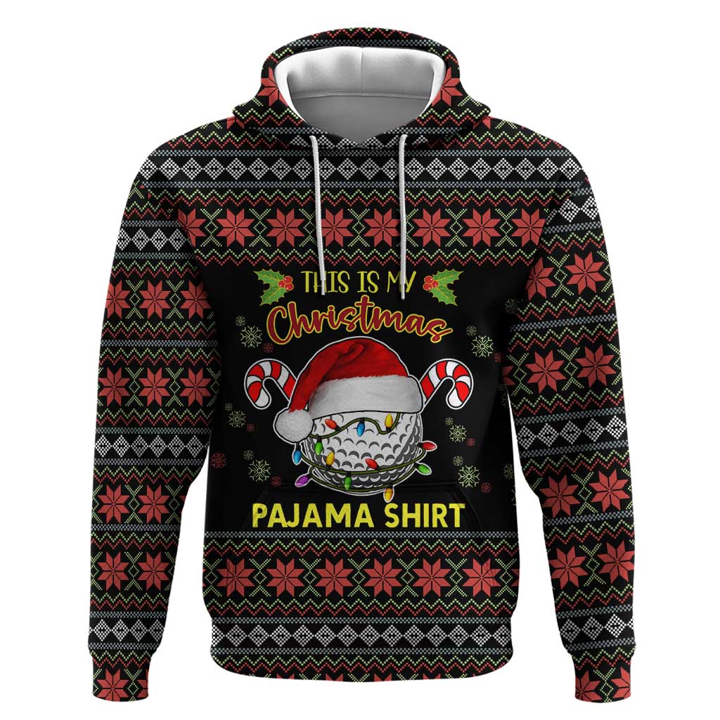 Golf Pajama Christmas Zip Hoodie Xmas Holiday Patterns - Wonder Print Shop