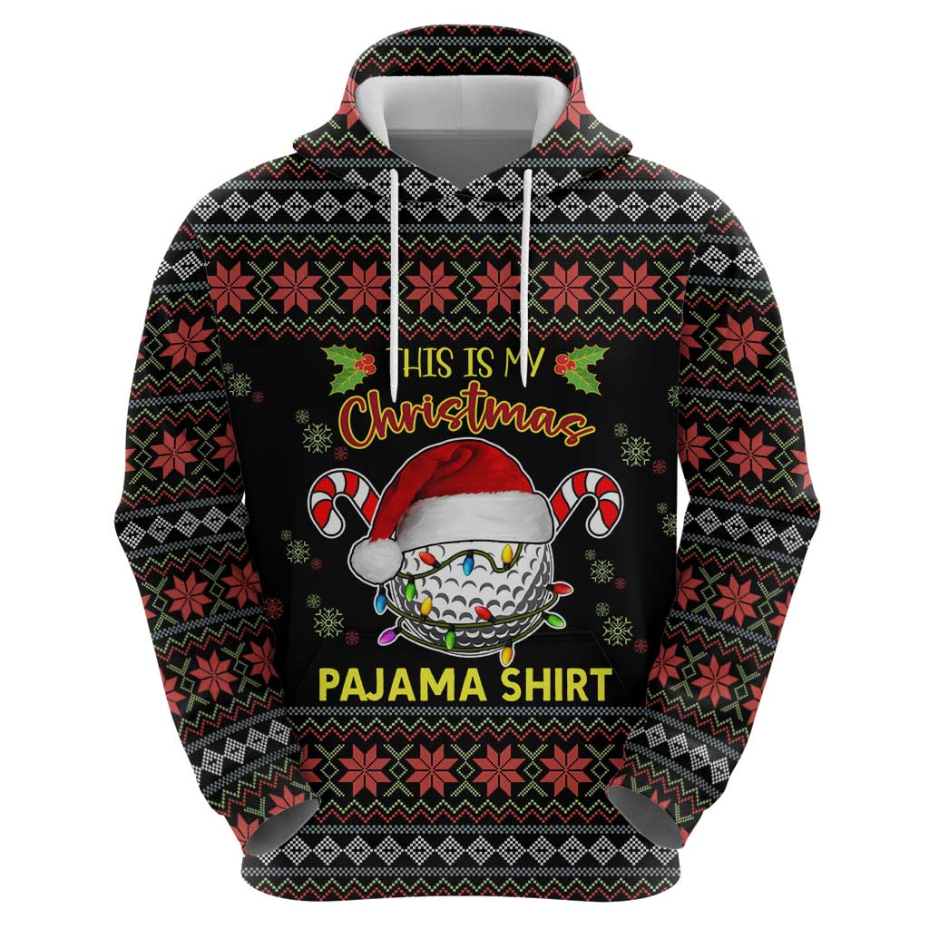 Golf Pajama Christmas Zip Hoodie Xmas Holiday Patterns - Wonder Print Shop