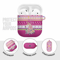 Unicorn Believe In Magic Christmas AirPods Case with Believe in Magic Quote Pink Hearts Stars and Rainbow - Wonder Print Shop