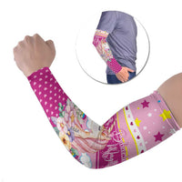Unicorn Believe In Magic Christmas Arm Sleeves with Believe in Magic Quote Pink Hearts Stars and Rainbow - Wonder Print Shop