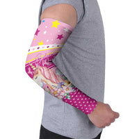 Unicorn Believe In Magic Christmas Arm Sleeves with Believe in Magic Quote Pink Hearts Stars and Rainbow - Wonder Print Shop