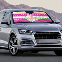 Unicorn Believe In Magic Christmas Auto Sun Shade with Believe in Magic Quote Pink Hearts Stars and Rainbow - Wonder Print Shop