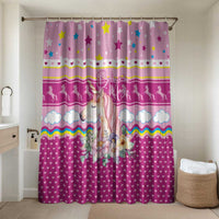 Unicorn Believe In Magic Christmas Bathroom Set with Believe in Magic Quote Pink Hearts Stars and Rainbow - Wonder Print Shop