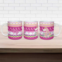 Unicorn Believe In Magic Christmas Ceramic Mug with Believe in Magic Quote Pink Hearts Stars and Rainbow - Wonder Print Shop