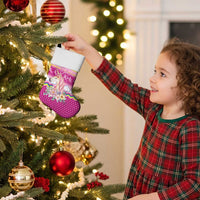 Unicorn Believe In Magic Christmas Stocking with Believe in Magic Quote Pink Hearts Stars and Rainbow - Wonder Print Shop