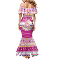 Unicorn Believe In Magic Christmas Family Matching Mermaid Dress and Hawaiian Shirt with Believe in Magic Quote Pink Hearts Stars and Rainbow - Wonder Print Shop