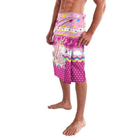 Unicorn Believe In Magic Christmas Lavalava with Believe in Magic Quote Pink Hearts Stars and Rainbow - Wonder Print Shop