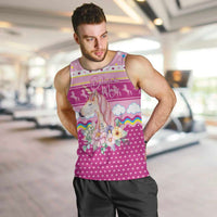 Unicorn Believe In Magic Christmas Men Tank Top with Believe in Magic Quote Pink Hearts Stars and Rainbow - Wonder Print Shop