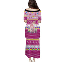 Unicorn Believe In Magic Christmas Puletasi with Believe in Magic Quote Pink Hearts Stars and Rainbow - Wonder Print Shop