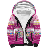 Unicorn Believe In Magic Christmas Sherpa Hoodie with Believe in Magic Quote Pink Hearts Stars and Rainbow - Wonder Print Shop