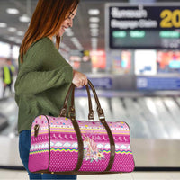 Unicorn Believe In Magic Christmas Travel Bag with Believe in Magic Quote Pink Hearts Stars and Rainbow - Wonder Print Shop