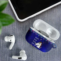 Funny Unicorn AirPods Case with Shuh Duh Fuh Cup Quote Blue Geometric and Cartoon - Wonder Print Shop
