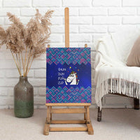 Funny Unicorn Canvas Wall Art with Shuh Duh Fuh Cup Quote Blue Geometric and Cartoon - Wonder Print Shop