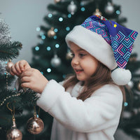 Funny Unicorn Christmas Santa Hat with Shuh Duh Fuh Cup Quote Blue Geometric and Cartoon - Wonder Print Shop