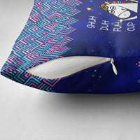 Funny Unicorn Pillow Cover with Shuh Duh Fuh Cup Quote Blue Geometric and Cartoon - Wonder Print Shop