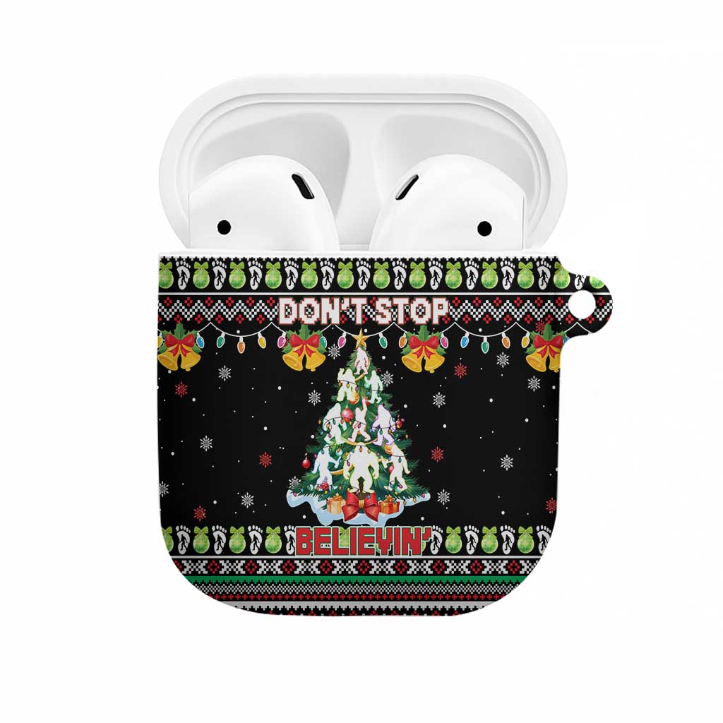 Christmas Unicorn AirPods Case with Don't Stop Believin Quote Tree Lights and Festive - Wonder Print Shop
