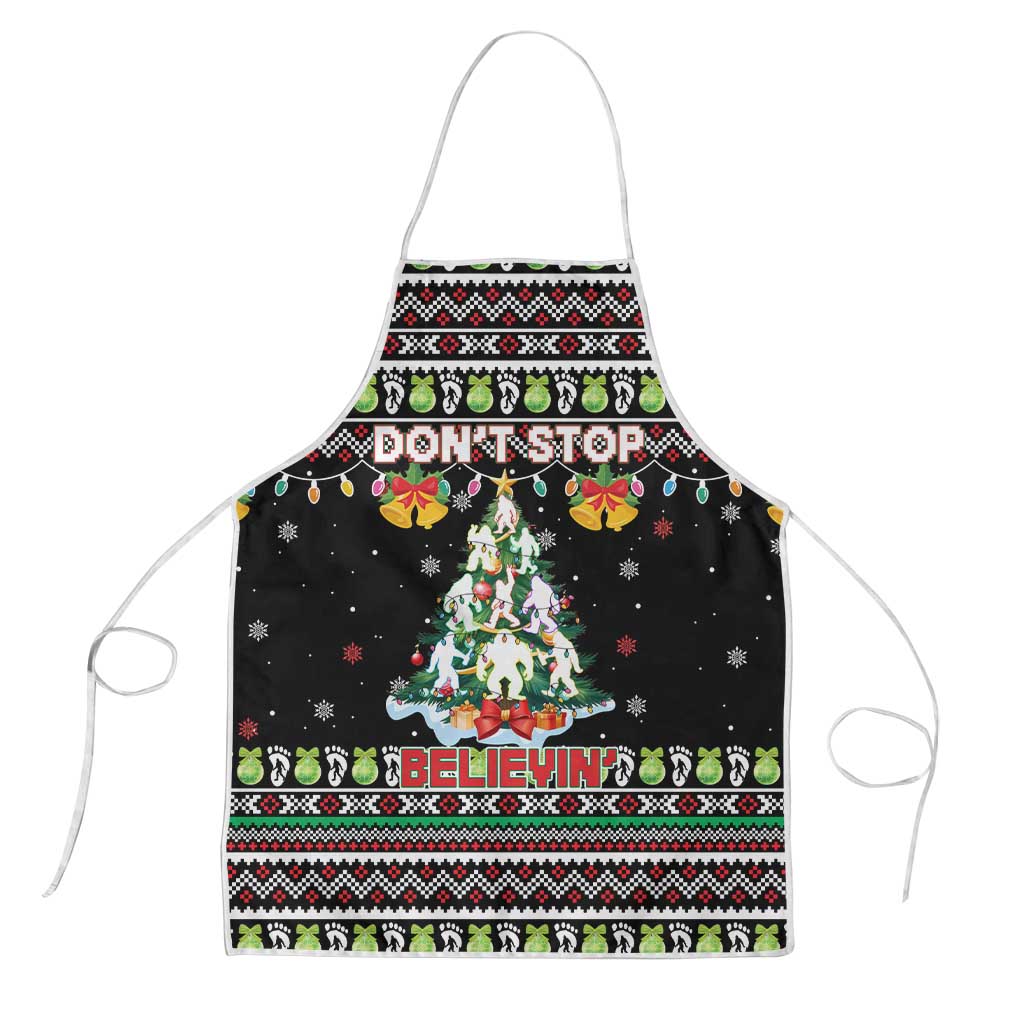 Christmas Unicorn Apron with Don't Stop Believin Quote Tree Lights and Festive - Wonder Print Shop