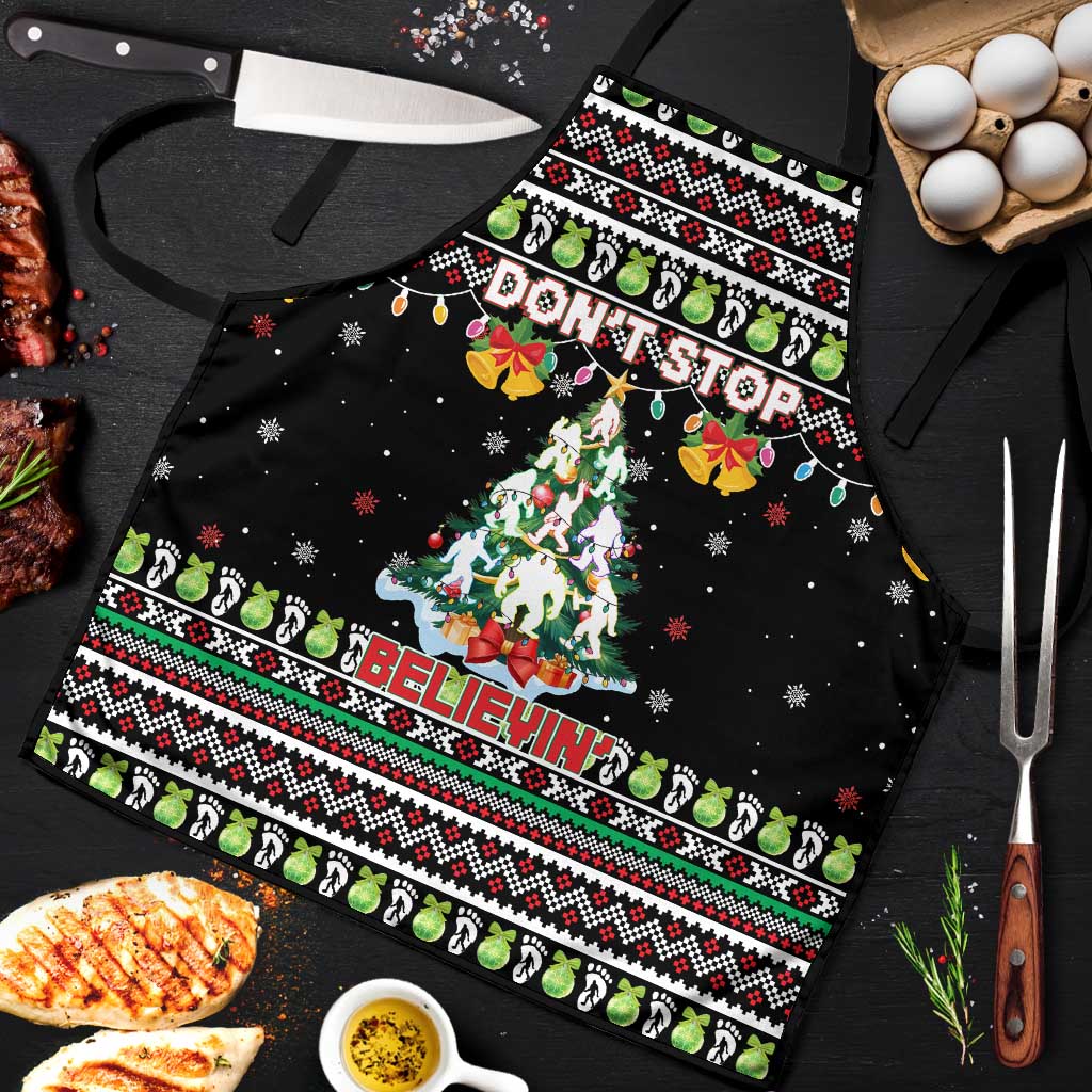 Christmas Unicorn Apron with Don't Stop Believin Quote Tree Lights and Festive - Wonder Print Shop