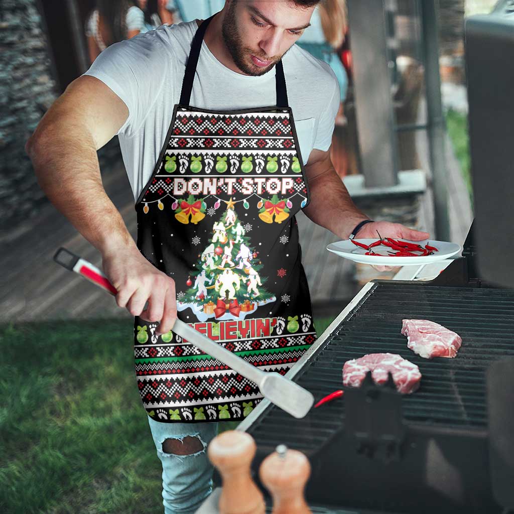 Christmas Unicorn Apron with Don't Stop Believin Quote Tree Lights and Festive - Wonder Print Shop