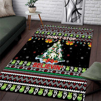 Christmas Unicorn Area Rug with Don't Stop Believin Quote Tree Lights and Festive - Wonder Print Shop