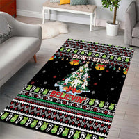 Christmas Unicorn Area Rug with Don't Stop Believin Quote Tree Lights and Festive - Wonder Print Shop
