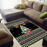 Christmas Unicorn Area Rug with Don't Stop Believin Quote Tree Lights and Festive - Wonder Print Shop