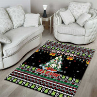 Christmas Unicorn Area Rug with Don't Stop Believin Quote Tree Lights and Festive - Wonder Print Shop