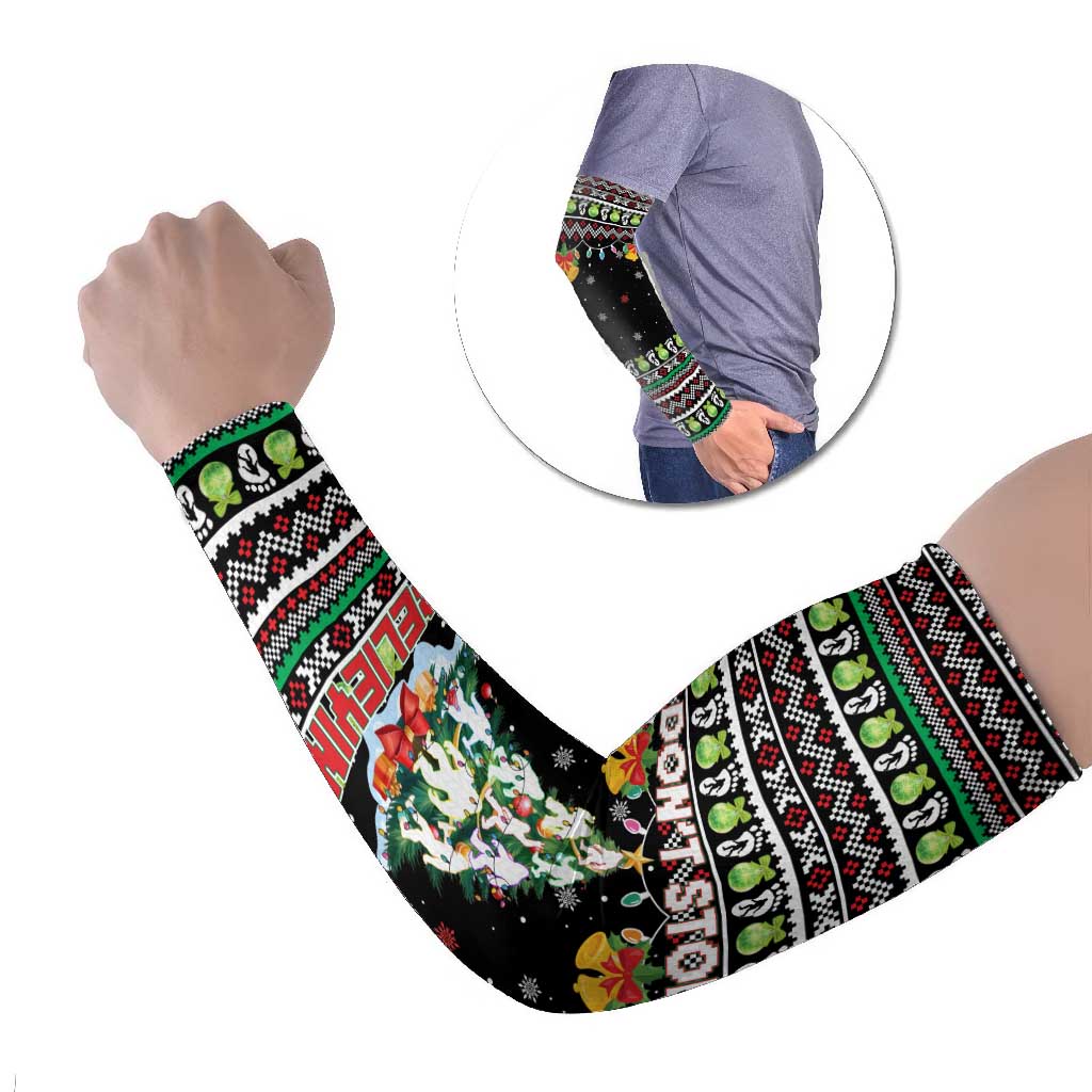 Christmas Unicorn Arm Sleeves with Don't Stop Believin Quote Tree Lights and Festive - Wonder Print Shop